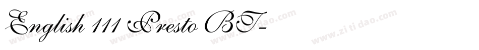 English 111 Presto BT字体转换